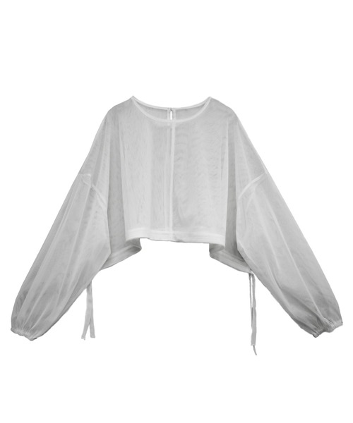 Social GIRL(ソーシャルガール)の「ショート丈チュールトップス(Tシャツ/カットソー・レディース・ブラック/アイボリー/パープル/ネイビー/グレー・M)」の8枚目の写真