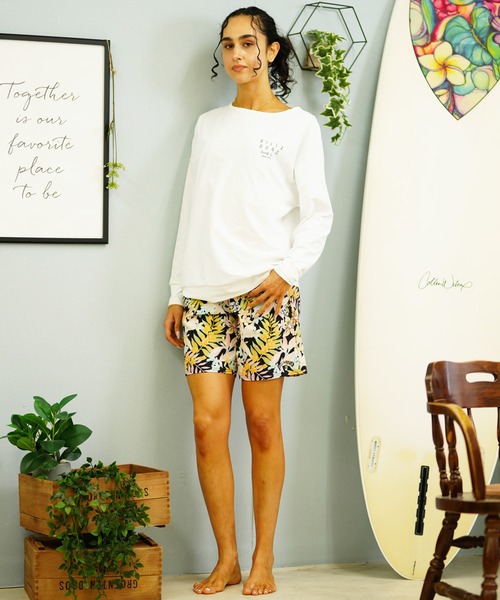 BILLABONG（ビラボン）の「BILLABONG/ビラボン  水陸両用  無地　長袖　ロンTラッシュガード   BE013-866（ラッシュガード・レディース・ホワイト/イエロー/ブラック・L/M）」の10枚目の写真