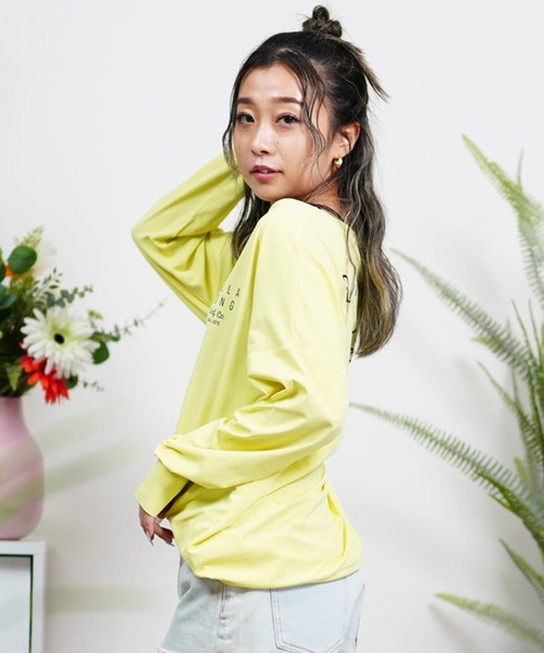 BILLABONG（ビラボン）の「BILLABONG/ビラボン  水陸両用  無地　長袖　ロンTラッシュガード   BE013-866（ラッシュガード・レディース・ホワイト/イエロー/ブラック・L/M）」の21枚目の写真