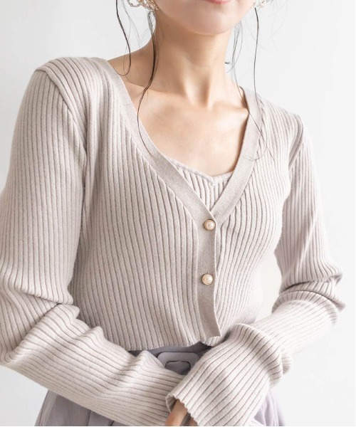 新品 アンサンブル ベイジ RIOU カーディガン ニットトップス セット 4 カーディガン レディース トップス 春 夏 秋(メール便 送料無料12)綿混