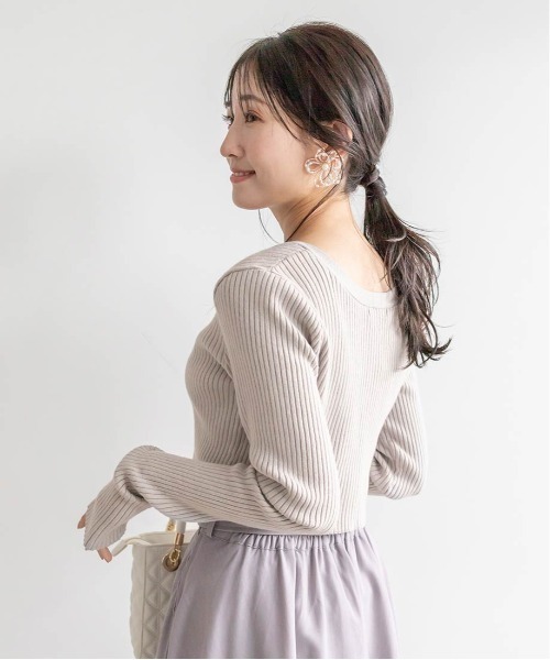 RANDA（ランダ）の「クロップド丈アンサンブルニット（カーディガン/ボレロ・レディース・グレー/ピンク/クリーム・FREE）」の18枚目の写真