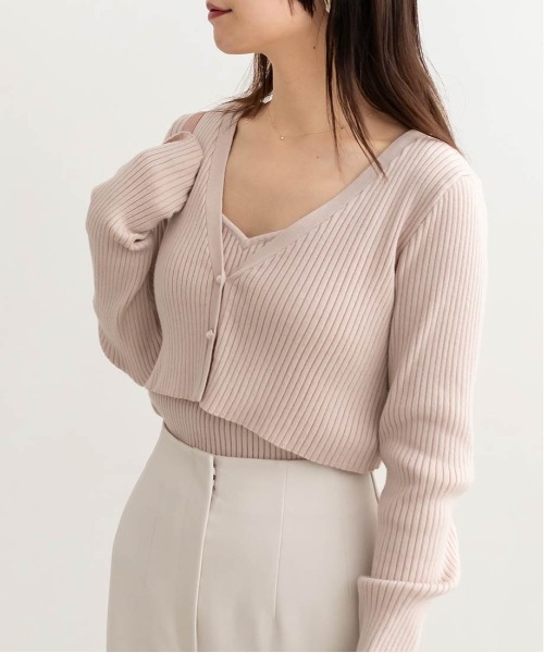RANDA（ランダ）の「クロップド丈アンサンブルニット（カーディガン/ボレロ・レディース・グレー/ピンク/クリーム・FREE）」の17枚目の写真