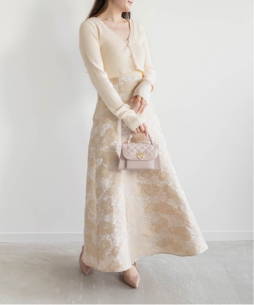 RANDA（ランダ）の「クロップド丈アンサンブルニット（カーディガン/ボレロ・レディース・グレー/ピンク/クリーム・FREE）」の13枚目の写真