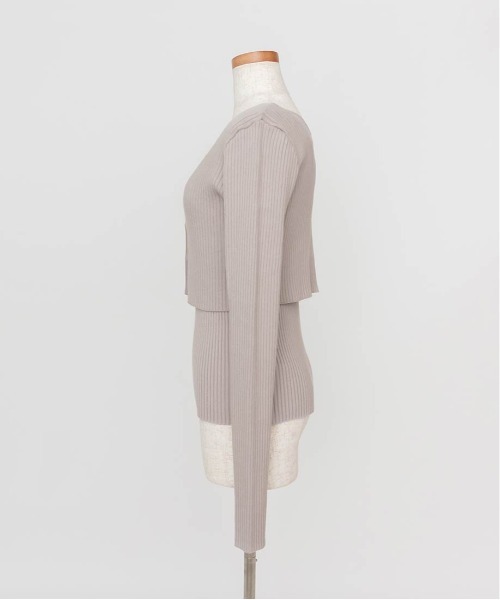 RANDA（ランダ）の「クロップド丈アンサンブルニット（カーディガン/ボレロ・レディース・グレー/ピンク/クリーム・FREE）」の9枚目の写真