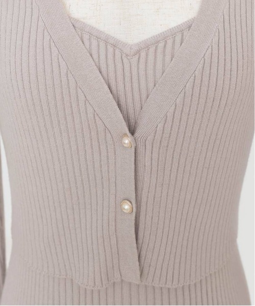 RANDA（ランダ）の「クロップド丈アンサンブルニット（カーディガン/ボレロ・レディース・グレー/ピンク/クリーム・FREE）」の8枚目の写真