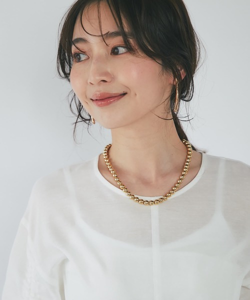 La boutique BonBon（ラブティックボンボン）の「メタルボールショートネックレス（ネックレス・レディース・シルバー/ゴールド・FREE）」の12枚目の写真