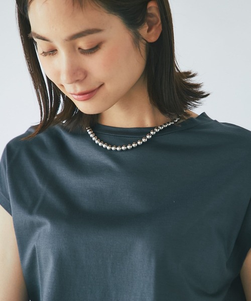 La boutique BonBon（ラブティックボンボン）の「メタルボールショートネックレス（ネックレス・レディース・シルバー/ゴールド・FREE）」の5枚目の写真