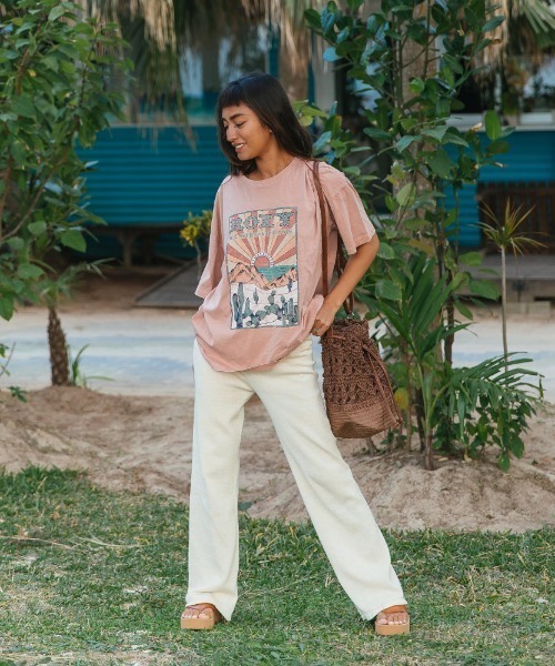 ROXY(ロキシー)の「BLOOMING DAYS PANTS/ロキシーリラックスストレートニットパンツ(その他パンツ・レディース・ホワイト/レッド/ブルー・MEDIUM/LARGE)」の4枚目の写真