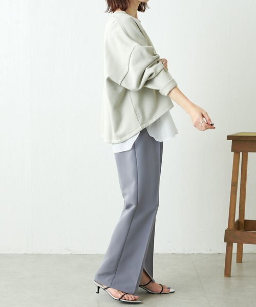 COLLAGE GALLARDAGALANTE（コラージュガリャルダガランテ）の「【OT】セミフレアスリットパンツ（スラックス・レディース・グレー/ダークブラウン・0/1）」の14枚目の写真