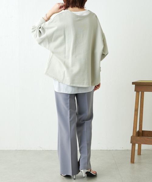 COLLAGE GALLARDAGALANTE（コラージュガリャルダガランテ）の「【OT】セミフレアスリットパンツ（スラックス・レディース・グレー/ダークブラウン・0/1）」の15枚目の写真