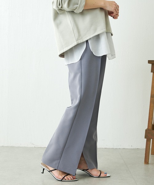 COLLAGE GALLARDAGALANTE（コラージュガリャルダガランテ）の「【OT】セミフレアスリットパンツ（スラックス・レディース・グレー/ダークブラウン・0/1）」の13枚目の写真