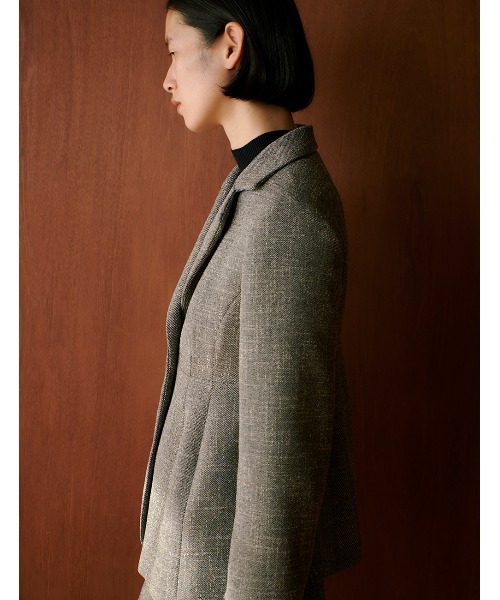 RANDEBOO（ランデブー）の「Tweed peplum jacket（テーラードジャケット・レディース・グレー/ブラウン・0/1）」の16枚目の写真