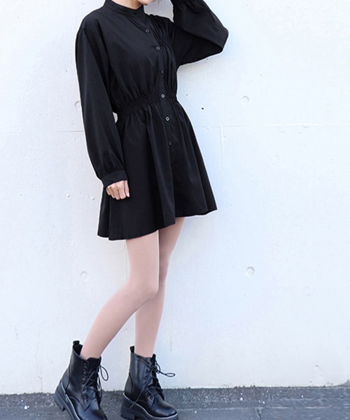 Miniministore(ミニミニストア)の「韓国 シャツワンピース 長袖 ミニワンピ(シャツワンピース・レディース・ブラック/ホワイト・M/S/L)」の18枚目の写真
