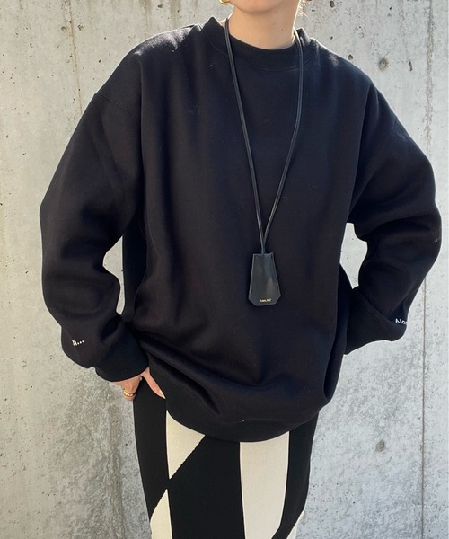 y/m by misato（イムバイミサト）の「スリーブロゴミドル丈スウェットトップス（スウェット・レディース・ライトグレー/ブラック・FREE）」の12枚目の写真