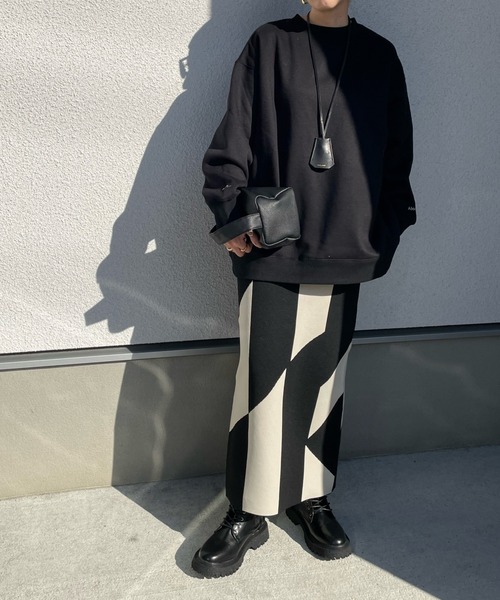 y/m by misato（イムバイミサト）の「スリーブロゴミドル丈スウェットトップス（スウェット・レディース・ライトグレー/ブラック・FREE）」の13枚目の写真