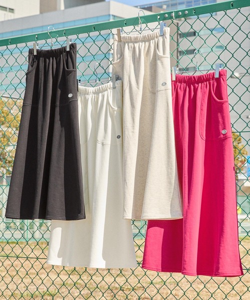 DISCUS ATHLETIC(ディスカス アスレチック)の「DISCUS ATHLETIC/ディスカス アスレチック フレンチテリーセミフレアマキシスカート(スカート・レディース・ブラック/オフホワイト/オートミール/ピンク・M/L)」の6枚目の写真