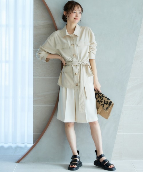 miclat（ミクラ）の「大きいサイズ　ＢＩＧシルエットシャツ　miclat（シャツ/ブラウス・レディース・ネイビー/ベージュ・LL/L/5L/4L/3L）」の20枚目の写真