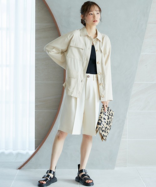 miclat（ミクラ）の「大きいサイズ　ＢＩＧシルエットシャツ　miclat（シャツ/ブラウス・レディース・ネイビー/ベージュ・LL/L/5L/4L/3L）」の7枚目の写真