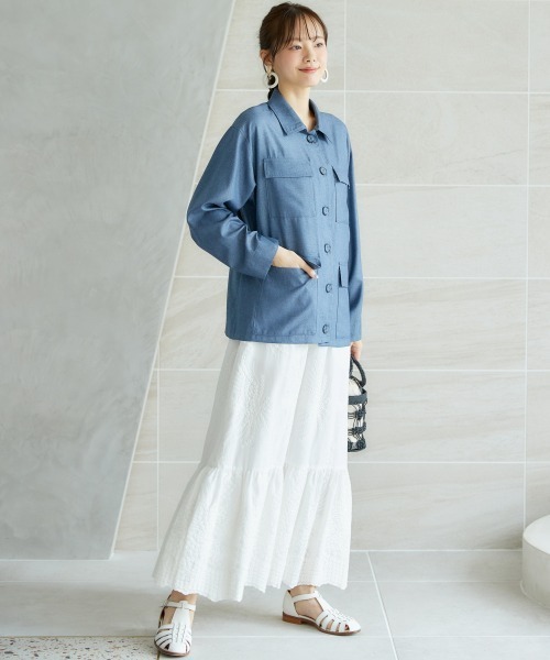 miclat（ミクラ）の「大きいサイズ　ＢＩＧシルエットシャツ　miclat（シャツ/ブラウス・レディース・ネイビー/ベージュ・LL/L/5L/4L/3L）」の13枚目の写真