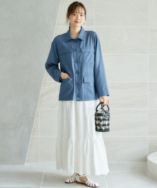 miclat（ミクラ）の「大きいサイズ　ＢＩＧシルエットシャツ　miclat（シャツ/ブラウス・レディース・ネイビー/ベージュ・LL/L/5L/4L/3L）」の14枚目の写真