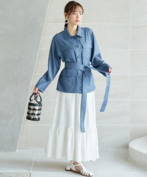 miclat（ミクラ）の「大きいサイズ　ＢＩＧシルエットシャツ　miclat（シャツ/ブラウス・レディース・ネイビー/ベージュ・LL/L/5L/4L/3L）」の21枚目の写真