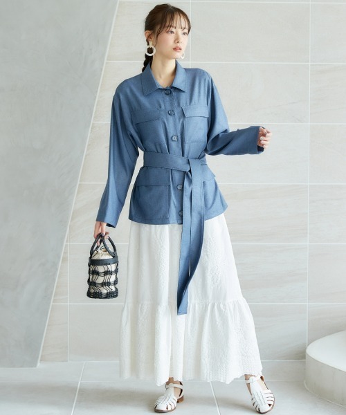 miclat（ミクラ）の「大きいサイズ　ＢＩＧシルエットシャツ　miclat（シャツ/ブラウス・レディース・ネイビー/ベージュ・LL/L/5L/4L/3L）」の22枚目の写真