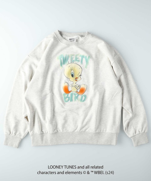 Right-on(ライトオン)の「トゥイーティーフロッキースウェット(スウェット・レディース・ブラック/グレー・M/L)」の6枚目の写真