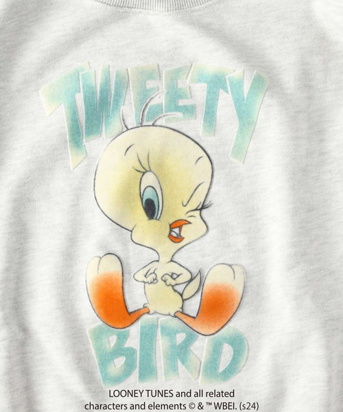 Right-on(ライトオン)の「トゥイーティーフロッキースウェット(スウェット・レディース・ブラック/グレー・M/L)」の7枚目の写真