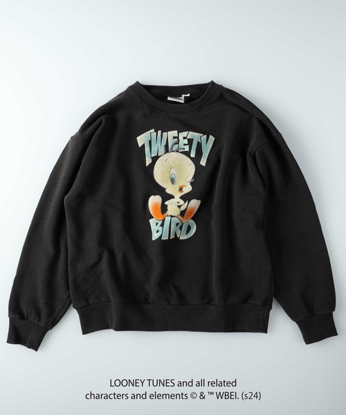 Right-on(ライトオン)の「トゥイーティーフロッキースウェット(スウェット・レディース・ブラック/グレー・M/L)」の4枚目の写真