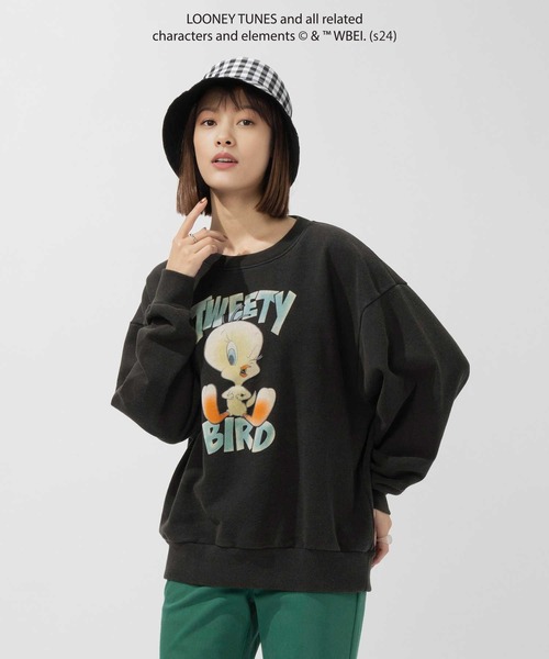 Right-on(ライトオン)の「トゥイーティーフロッキースウェット(スウェット・レディース・ブラック/グレー・M/L)」の16枚目の写真