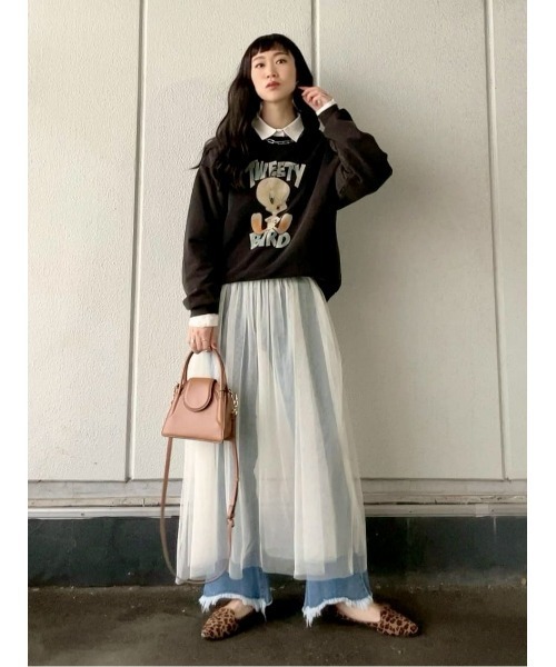 Right-on(ライトオン)の「トゥイーティーフロッキースウェット(スウェット・レディース・ブラック/グレー・M/L)」の8枚目の写真