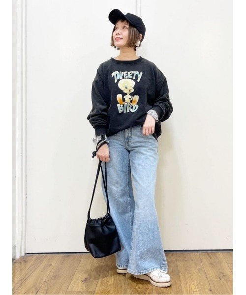 Right-on(ライトオン)の「トゥイーティーフロッキースウェット(スウェット・レディース・ブラック/グレー・M/L)」の14枚目の写真