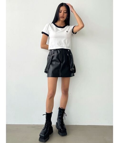 EMODA(エモダ)の「フィットショートTシャツ(Tシャツ/カットソー・レディース・ピンク/ブラウン/ホワイト/ブラック・FREE)」の18枚目の写真