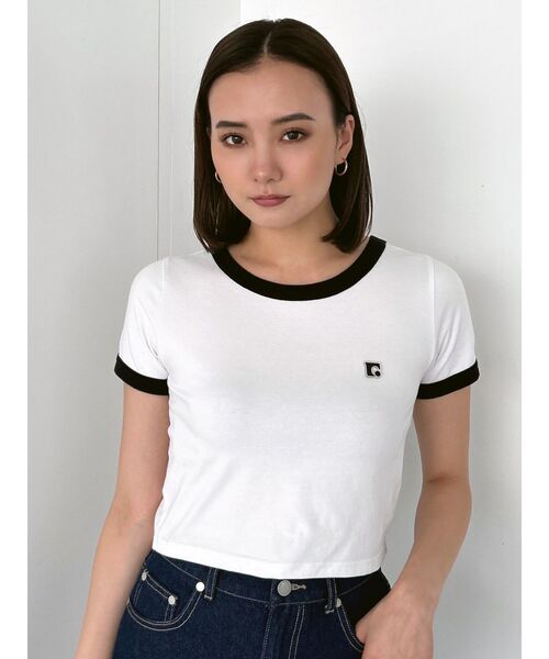 EMODA(エモダ)の「フィットショートTシャツ(Tシャツ/カットソー・レディース・ピンク/ブラウン/ホワイト/ブラック・FREE)」の19枚目の写真