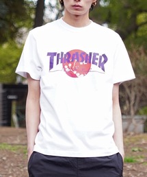 【ムラサキスポーツ限定】THRASHER/スラッシャー TOKYOロゴ 和柄 青海波 さくら アレンジ TH91426-TOKYO メンズ 半袖 Tシャツ