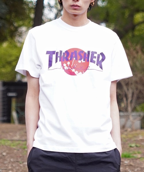 THRASHER(スラッシャー)の「【ムラサキスポーツ限定】THRASHER/スラッシャー TOKYOロゴ 和柄 青海波 さくら アレンジ TH91426-TOKYO メンズ 半袖 Tシャツ(Tシャツ/カットソー・メンズ・ブラック系その他2/ホワイト系その他/ホワイト系その他2/ブラック系その他・XL/L/M)」の3枚目の写真