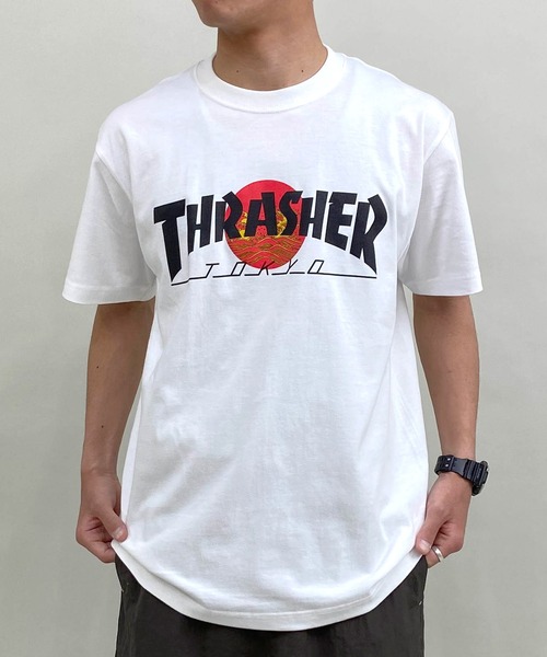THRASHER(スラッシャー)の「【ムラサキスポーツ限定】THRASHER/スラッシャー TOKYOロゴ 和柄 青海波 さくら アレンジ TH91426-TOKYO メンズ 半袖 Tシャツ(Tシャツ/カットソー・メンズ・ブラック系その他2/ホワイト系その他/ホワイト系その他2/ブラック系その他・XL/L/M)」の5枚目の写真