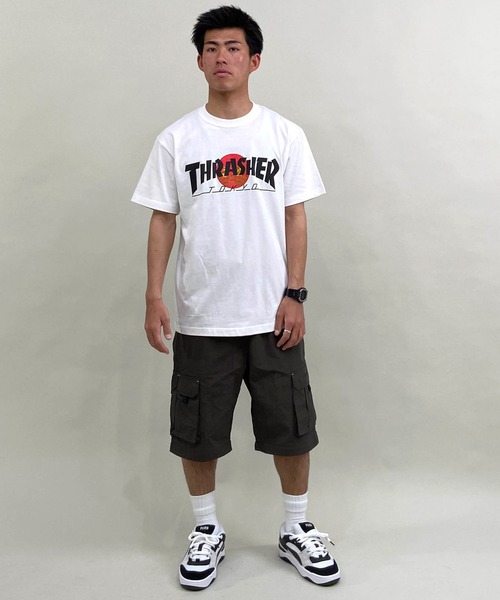 THRASHER(スラッシャー)の「【ムラサキスポーツ限定】THRASHER/スラッシャー TOKYOロゴ 和柄 青海波 さくら アレンジ TH91426-TOKYO メンズ 半袖 Tシャツ(Tシャツ/カットソー・メンズ・ブラック系その他2/ホワイト系その他/ホワイト系その他2/ブラック系その他・XL/L/M)」の7枚目の写真
