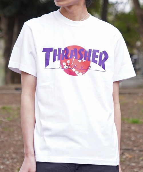 THRASHER(スラッシャー)の「【ムラサキスポーツ限定】THRASHER/スラッシャー TOKYOロゴ 和柄 青海波 さくら アレンジ TH91426-TOKYO メンズ 半袖 Tシャツ(Tシャツ/カットソー・メンズ・ブラック系その他2/ホワイト系その他/ホワイト系その他2/ブラック系その他・XL/L/M)」の9枚目の写真