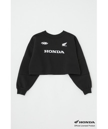 HONDA MOUSSYコラボ クロップドポロシャツ 長袖 ブラック HONDA MOUSSY
