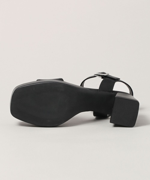 RAGEBLUE（レイジブルー）の「スクエアトゥー/ストラップ厚底チャンキーヒールサンダル（サンダル・レディース・ブラック・MEDIUM/LARGE）」の16枚目の写真