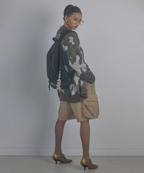 SCULPTOR（スカルプター）の「Nylon Slouchy Backpack/ナイロンスラッチーバックパック（バックパック/リュック・レディース・ブラック/グレー・FREE）」の7枚目の写真