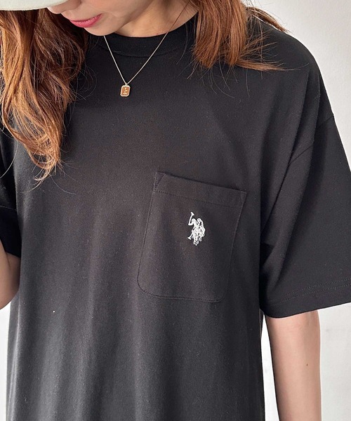 U.S. POLO ASSN.(ユーエスポロアッスン)の「GeeRA別注【U.S. POLO ASSN.】ワンポイント刺繍Tシャツワンピース(ワンピース・レディース・チャコール/ブラック・MEDIUM/LARGE)」の7枚目の写真