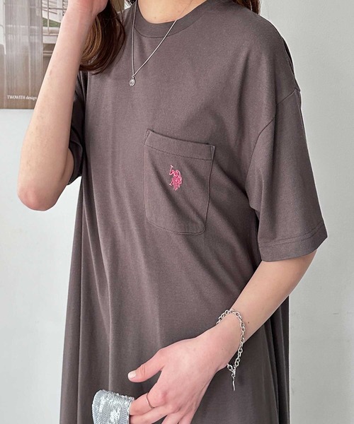 U.S. POLO ASSN.(ユーエスポロアッスン)の「GeeRA別注【U.S. POLO ASSN.】ワンポイント刺繍Tシャツワンピース(ワンピース・レディース・チャコール/ブラック・MEDIUM/LARGE)」の11枚目の写真