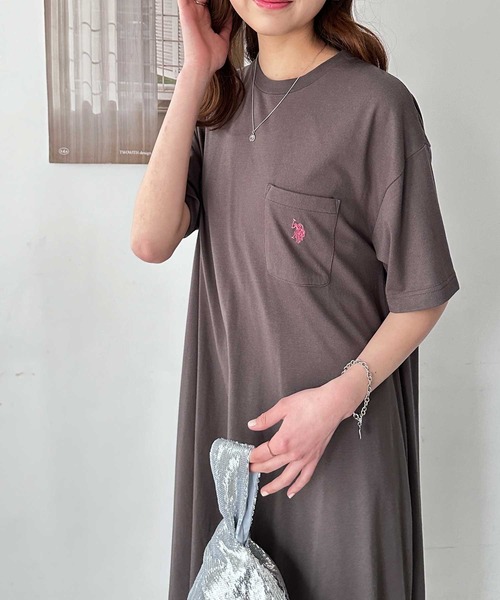 U.S. POLO ASSN.(ユーエスポロアッスン)の「GeeRA別注【U.S. POLO ASSN.】ワンポイント刺繍Tシャツワンピース(ワンピース・レディース・チャコール/ブラック・MEDIUM/LARGE)」の10枚目の写真