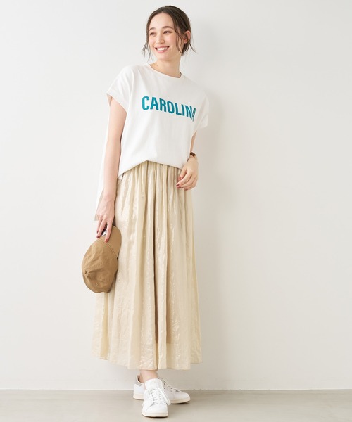 STAR&STRIPE（スターアンドストライプ）の「【STAR&STRIPE×MICA&DEAL】"CAROLINA"ロゴピグメントバイオサイドスリットタンクトップ（Tシャツ/カットソー・レディース・ブラック/ブルー/オフホワイト/ベージュ・FREE）」の12枚目の写真