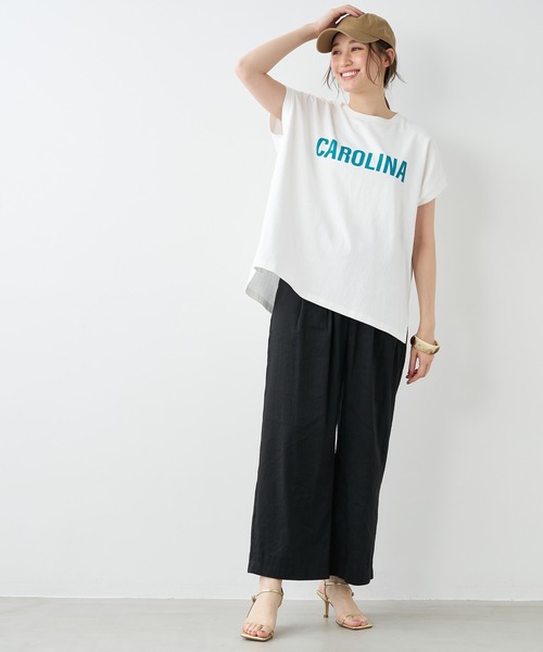 STAR&STRIPE（スターアンドストライプ）の「【STAR&STRIPE×MICA&DEAL】"CAROLINA"ロゴピグメントバイオサイドスリットタンクトップ（Tシャツ/カットソー・レディース・ブラック/ブルー/オフホワイト/ベージュ・FREE）」の7枚目の写真