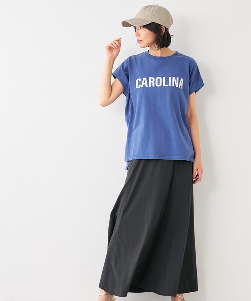 STAR&STRIPE（スターアンドストライプ）の「【STAR&STRIPE×MICA&DEAL】"CAROLINA"ロゴピグメントバイオサイドスリットタンクトップ（Tシャツ/カットソー・レディース・ブラック/ブルー/オフホワイト/ベージュ・FREE）」の19枚目の写真