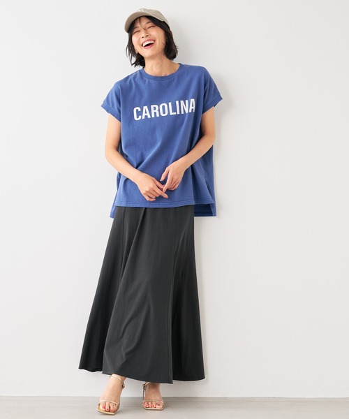 STAR&STRIPE（スターアンドストライプ）の「【STAR&STRIPE×MICA&DEAL】"CAROLINA"ロゴピグメントバイオサイドスリットタンクトップ（Tシャツ/カットソー・レディース・ブラック/ブルー/オフホワイト/ベージュ・FREE）」の16枚目の写真