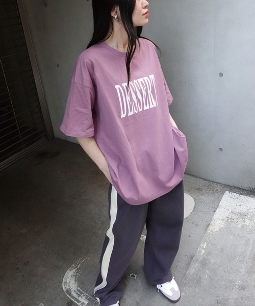 CORNERS（コーナーズ）の「DESSERTプリントTシャツ（Tシャツ/カットソー・レディース・パープル/オフホワイト/チャコールグレー・M）」の7枚目の写真